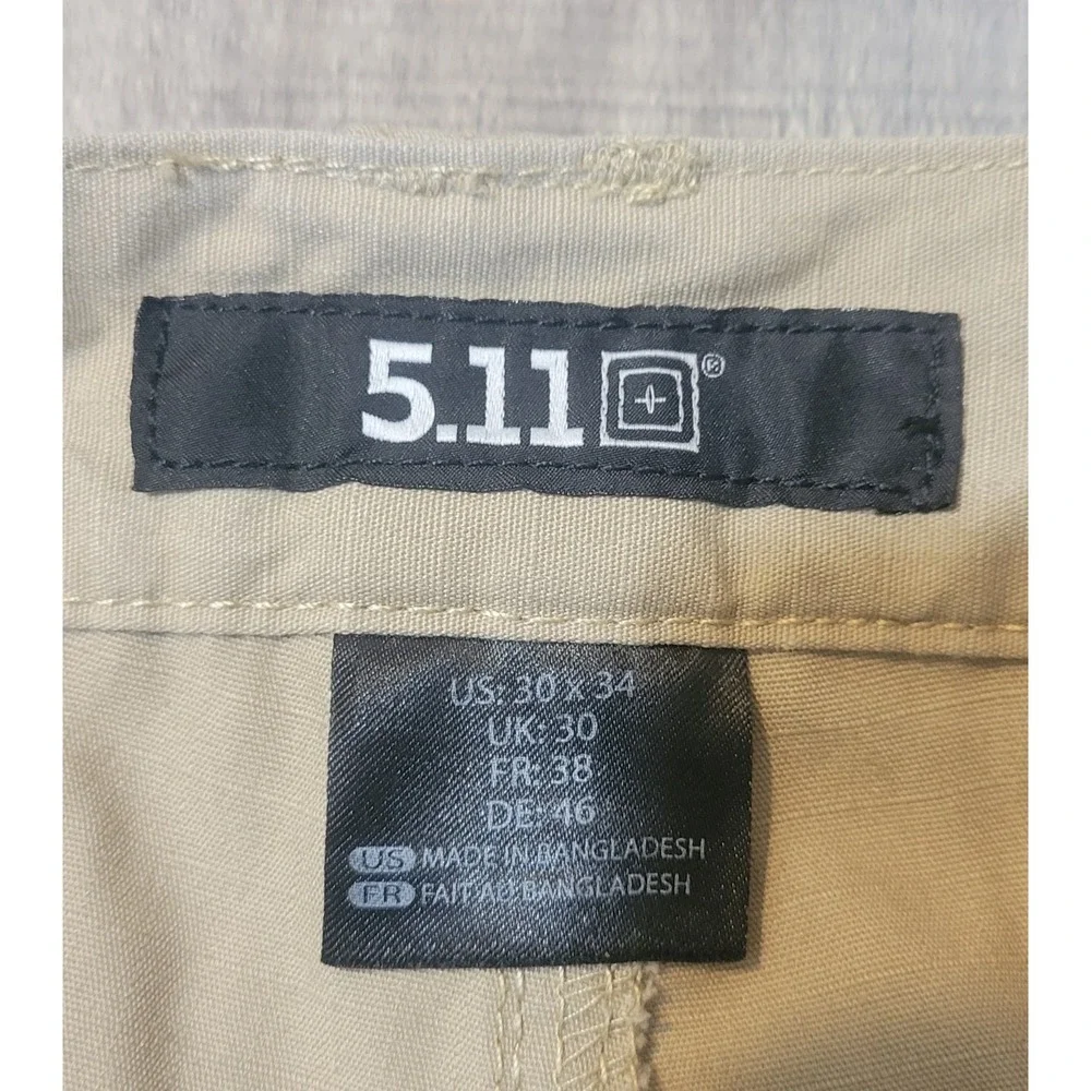 5.11 Tactical Mens 30x34 74273 Cargo Utility Work Pants Beige Khaki Tan